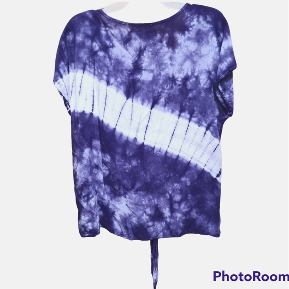 Dressbarn Slip On Blouse Front Tie and White Bling - Picture 3 of 8